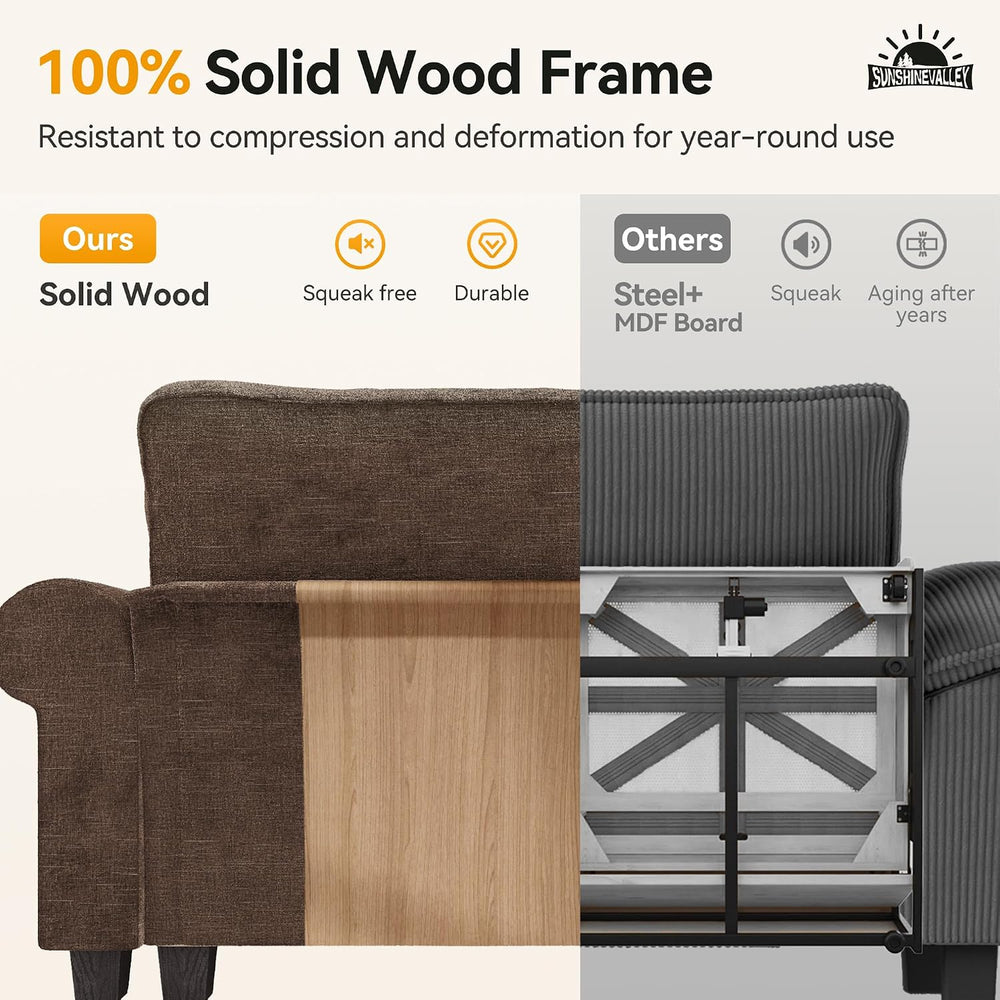 Modular Sectional Sofa Set Living Room 3-Piece Deep Seats