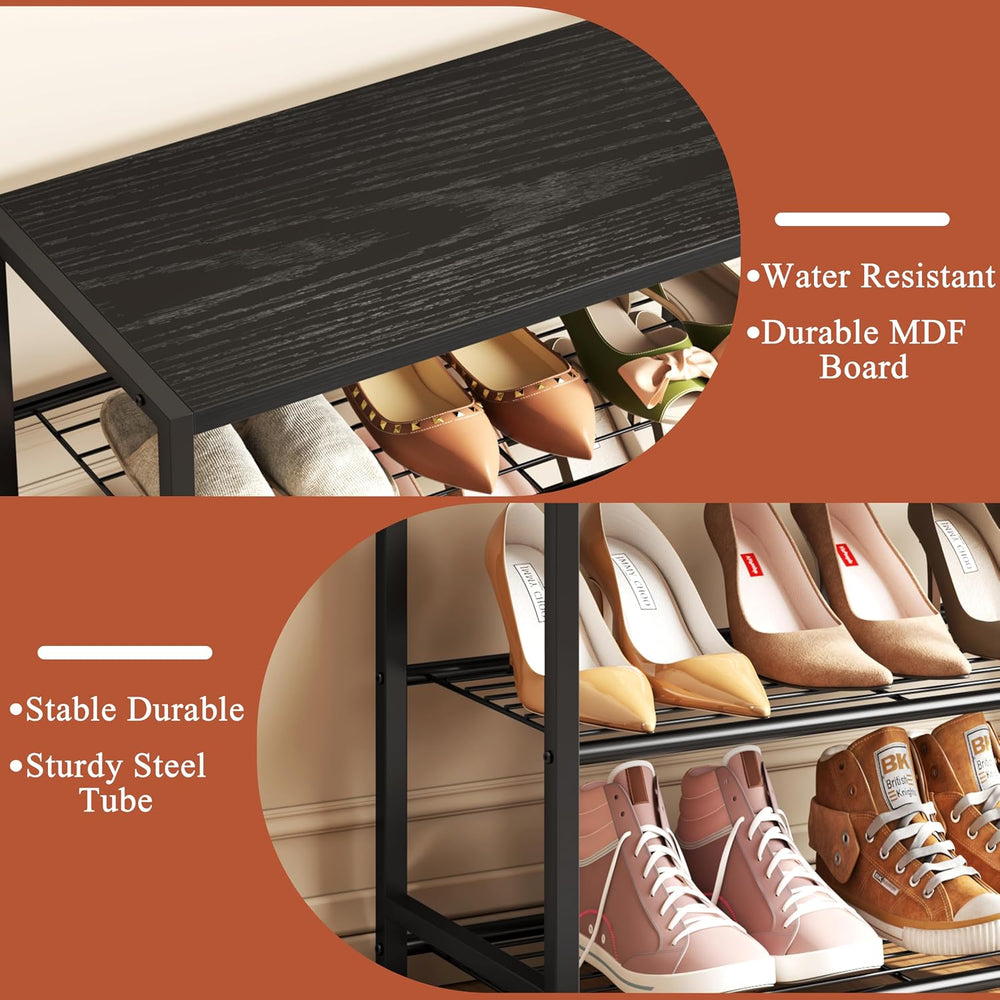 Yusong Shoe Rack Organizer, 5 Tier Industrial Shoe Storage Shelf for Closet E...