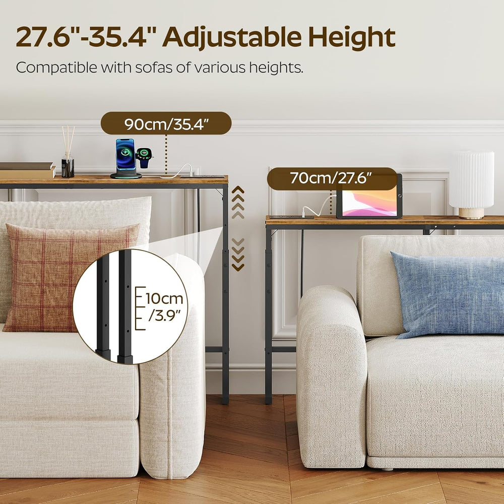 YATINEY 78.7" Narrow Console Table with Adjustable Height (27.6"-35...