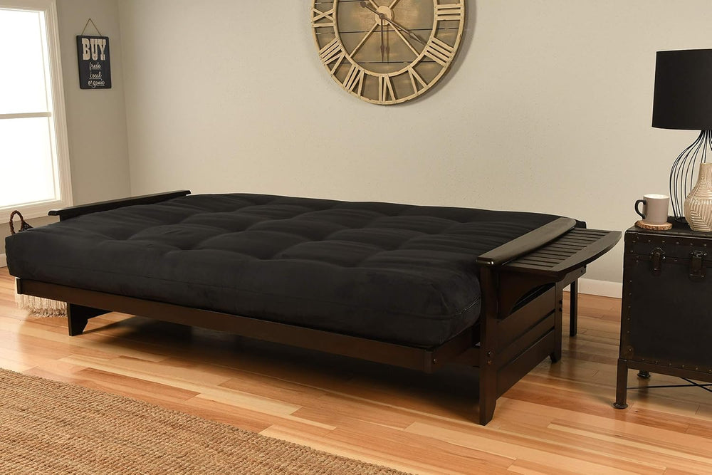 Kodiak Furniture Phoenix Futon Set, Suede Black, Queen