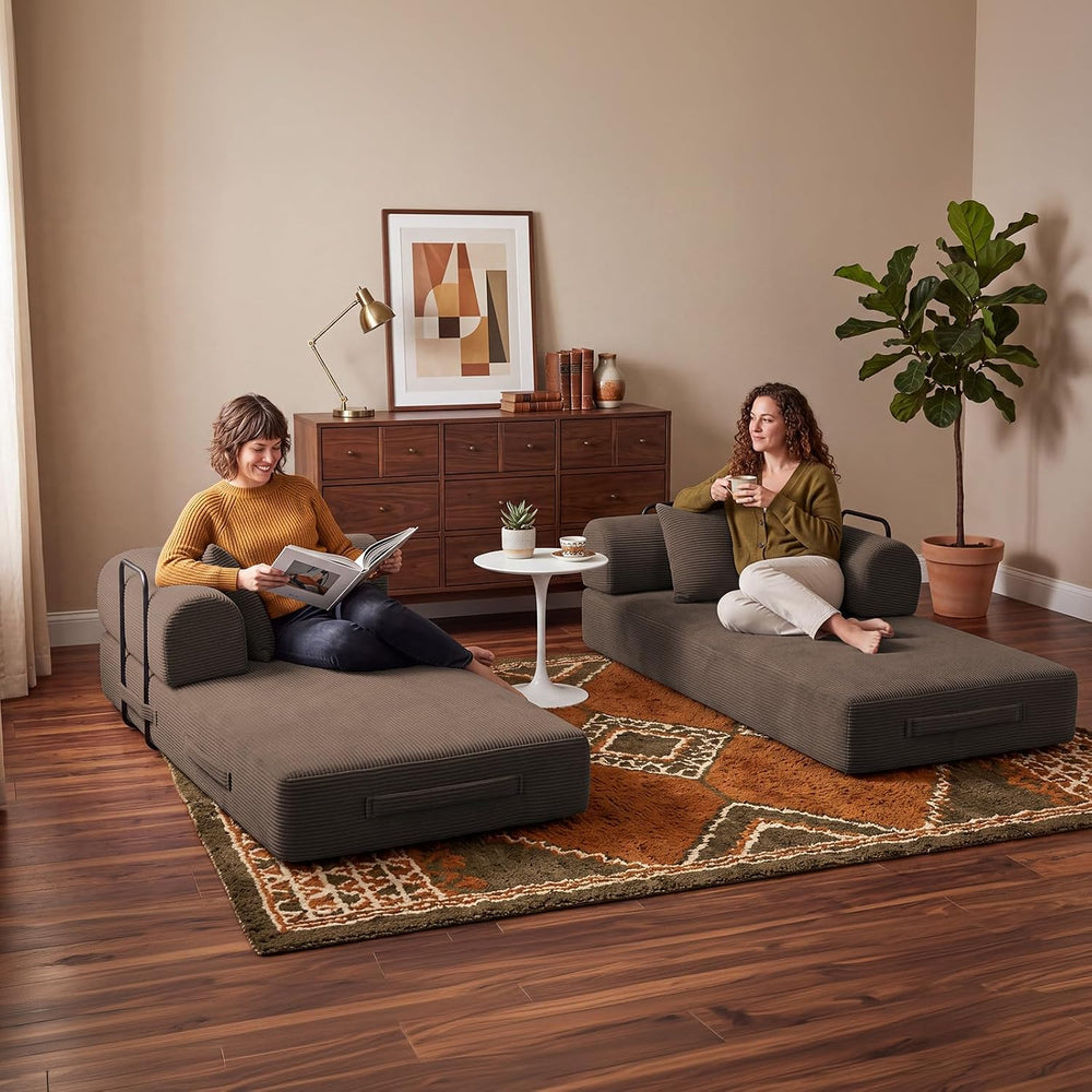 79" Memory Foam Sofa Bed, Convertible Futon Couch for Living Room | Cord...