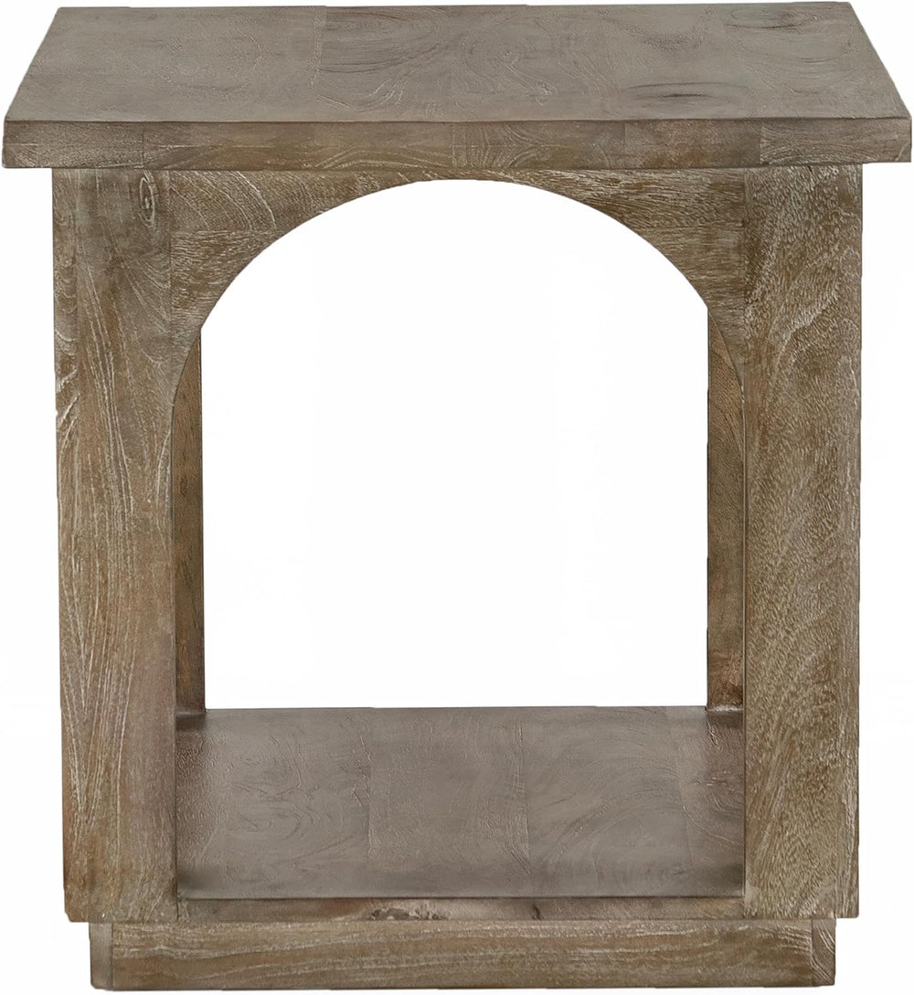 Moti Archie Contemporary End Table Finished in North Creek Brown Solid Wood