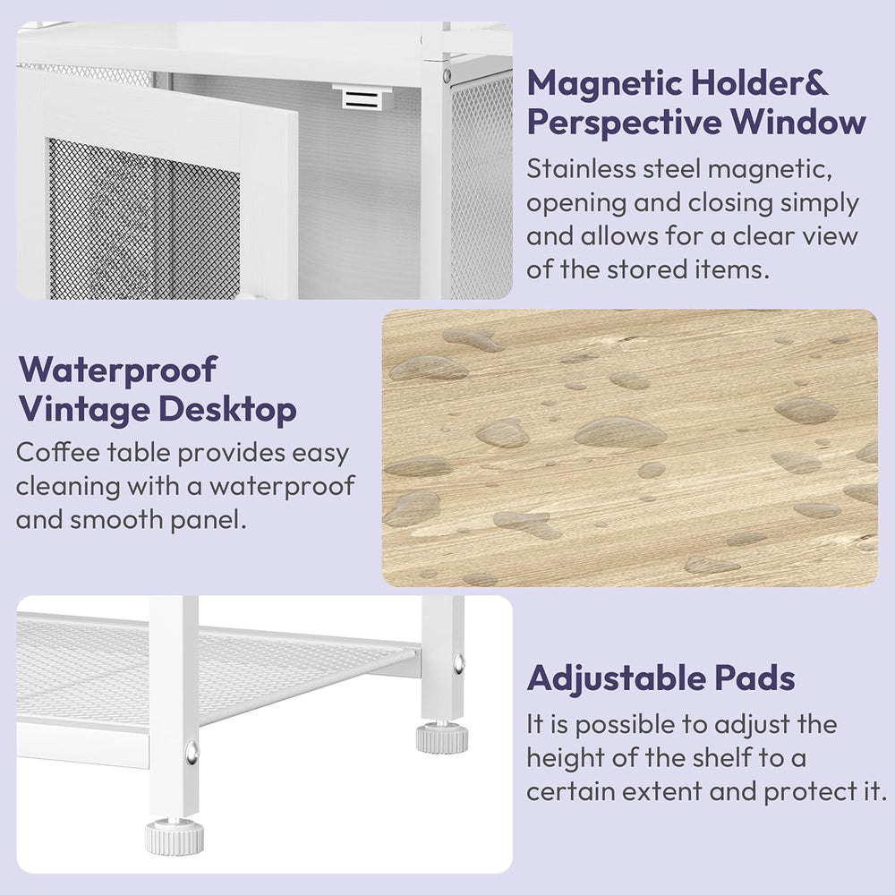 SWTYMIKI Coffee Bar Cabinet Station - Farmhouse Small Coffee Stand Station wi...