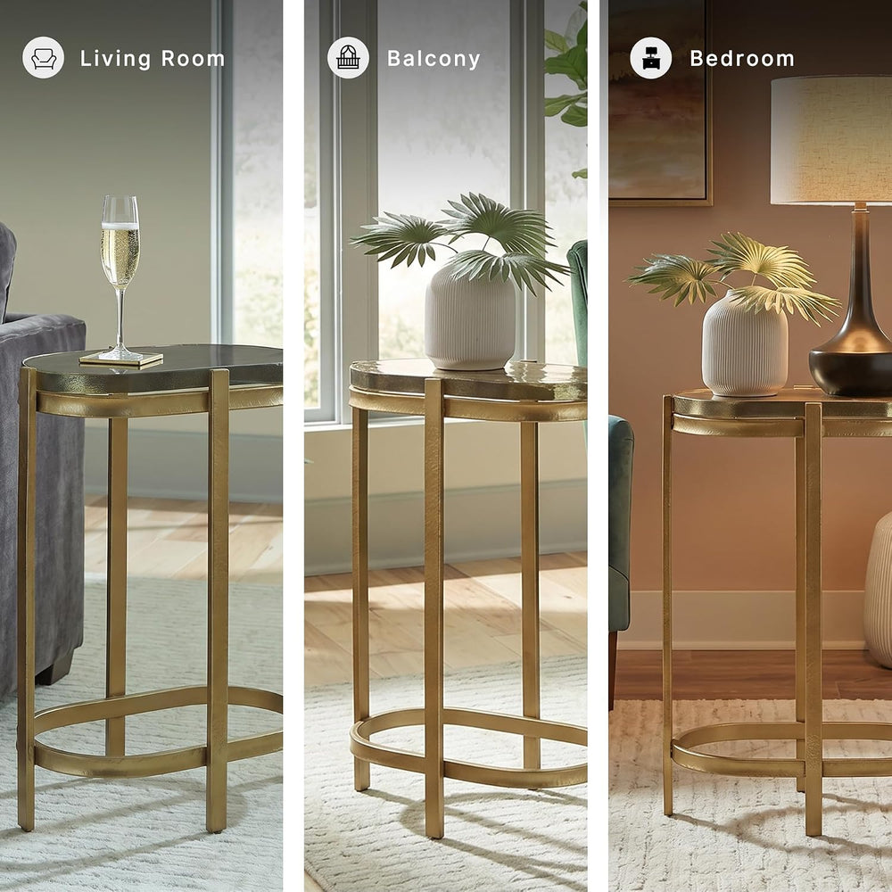 Signature Design by Ashley Porterville Modern Accent Table with Cast Glass To...