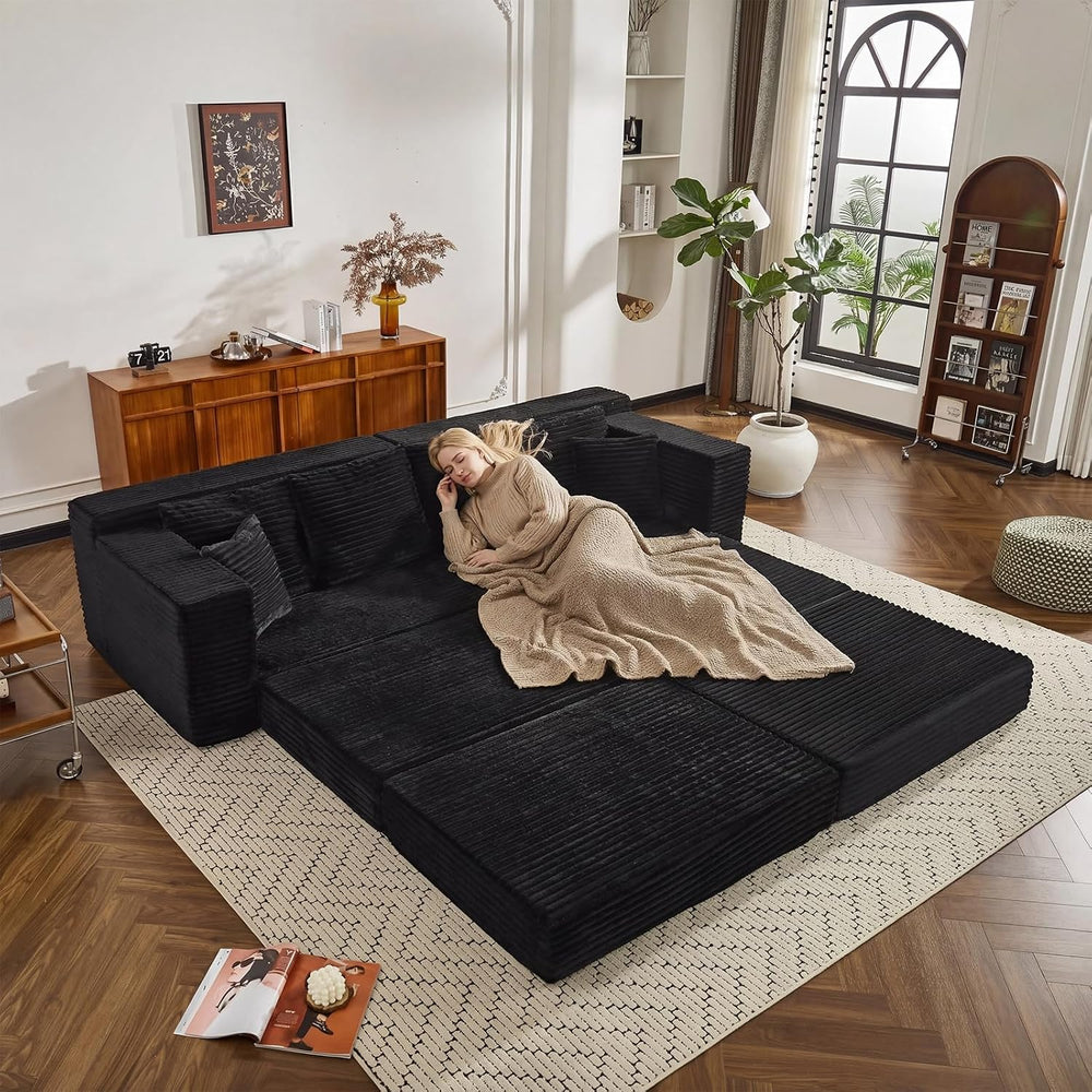 106" Modular Cloud Sofa Couch Convertible Sectional with High Density Fo...