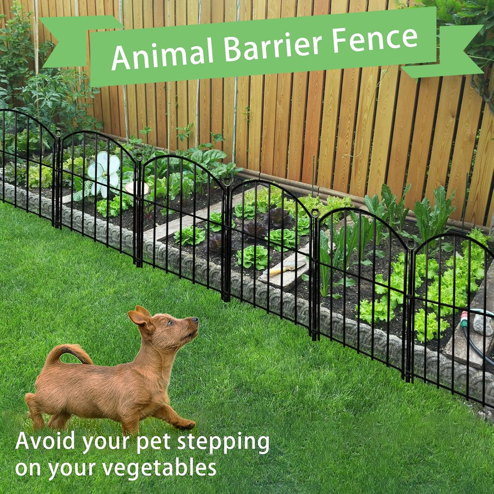 Decorative Garden Fence 17in(H)x13in(W), 26 Pack Rustproof Metal No Dig Fence...