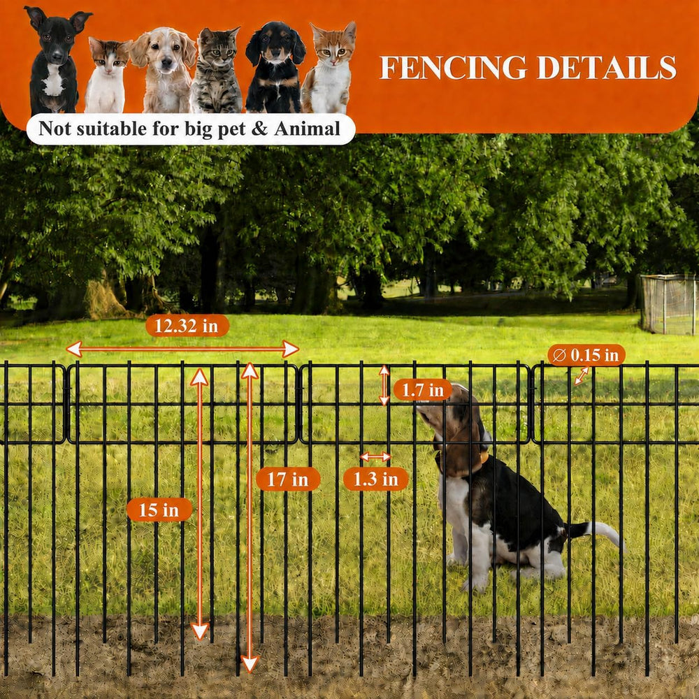 Garden Fence 26.7 FT x 17" H, Decorative Metal Border for Flower Beds