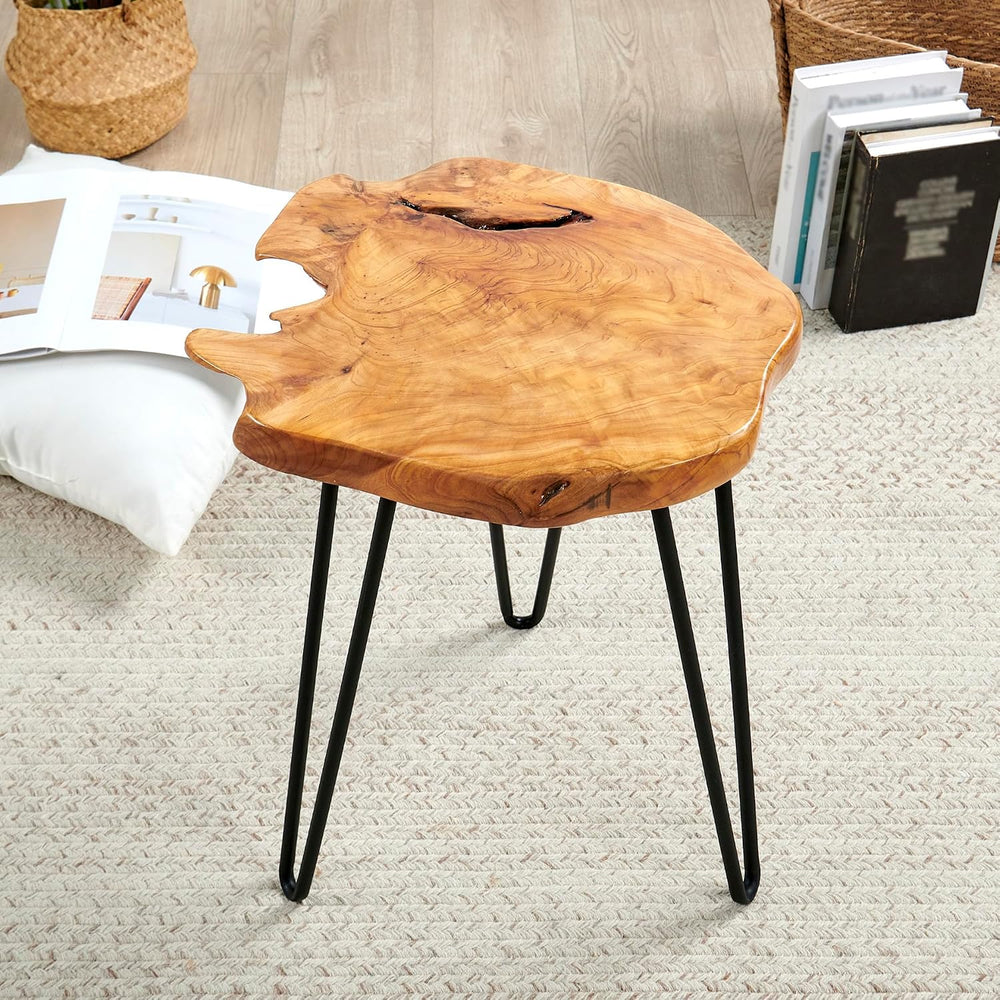 Greenage Cedar Roots Naturally Live Edge Side Table 16" x 14" x 21&...