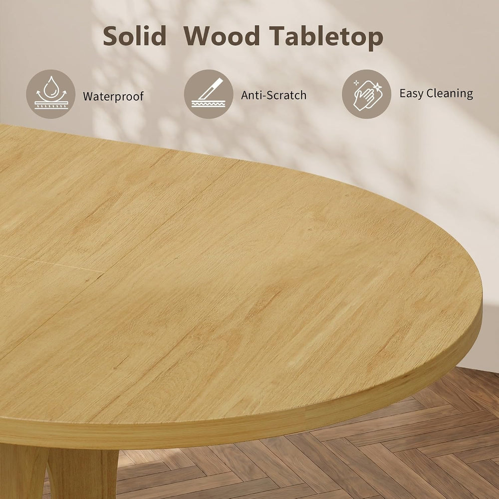 Einhomn 43-59" Extendable Round Dining Table, Kitchen Table for 4-8, Far...