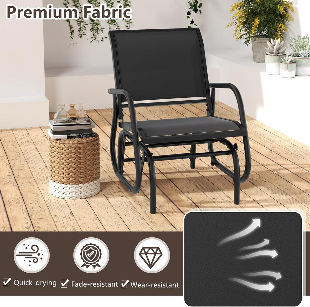 Tangkula Swing Glider Chair, Ergonomic Rocking Chair with Comfortable Fabric,...