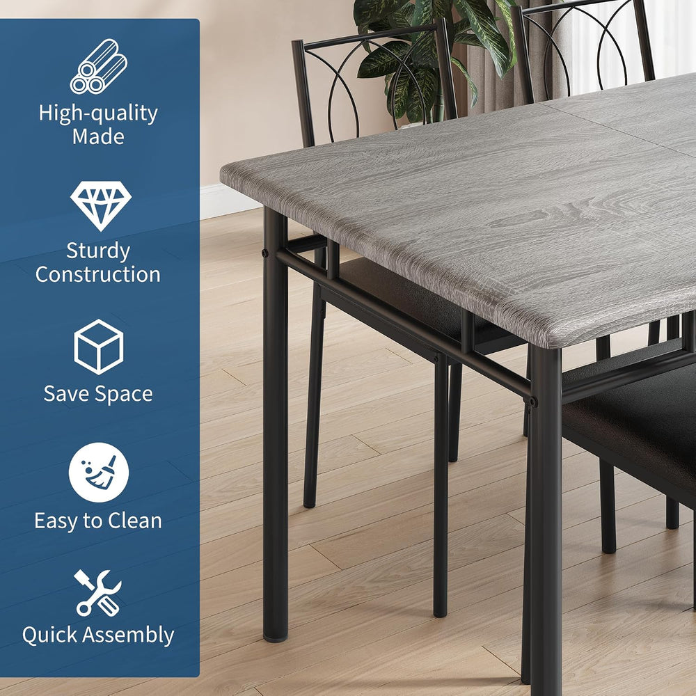 Garvee Dining Table Set for 4, Small Kitchen Table with Upholstered Chairs | ...