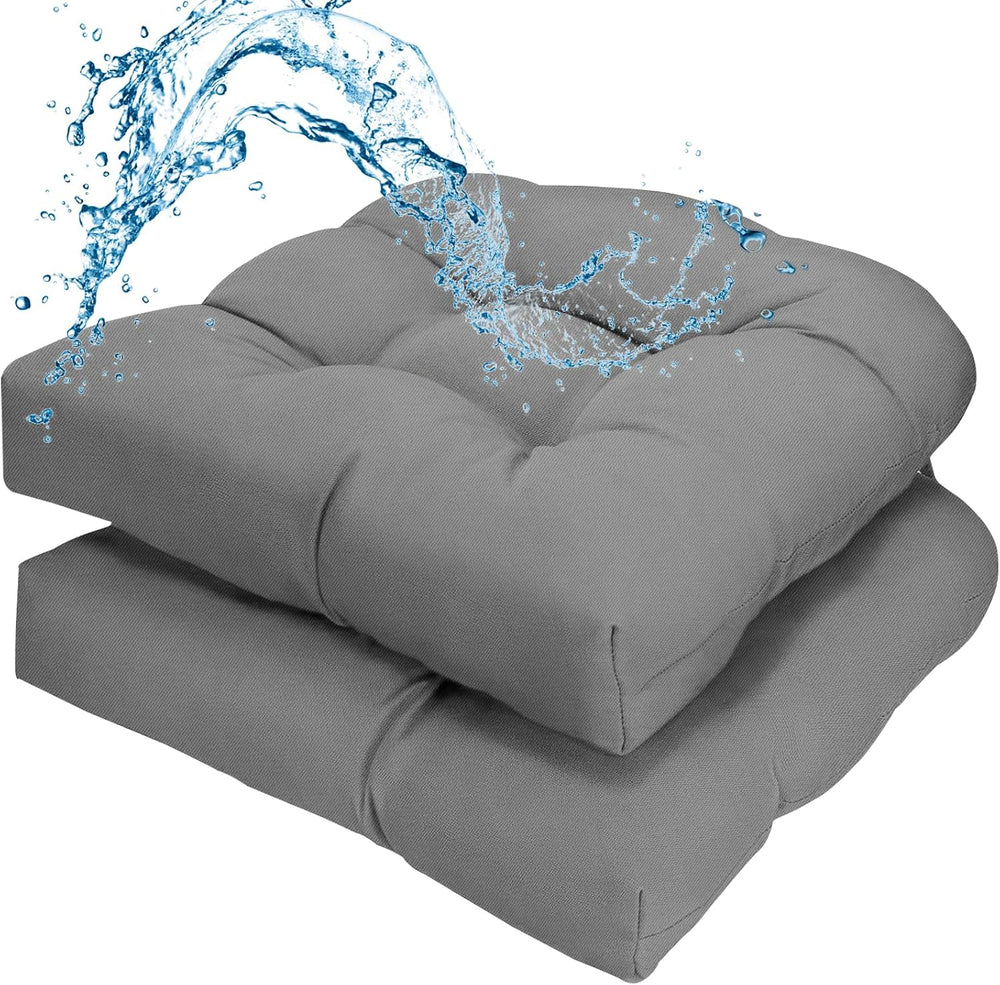 Patio Outdoor Wicker Chair Cushions Set of 2 Waterproof 19.5" x 19.5&quo...
