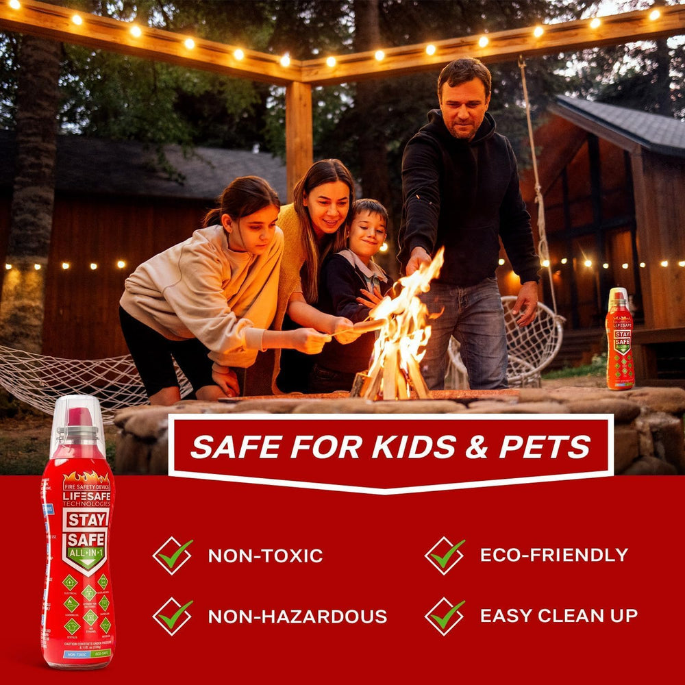 StaySafe All-in-1 Portable Fire Extinguishing Spray By LifeSafe Technologies ...