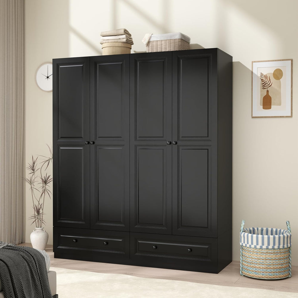 Armoire Wardrobe Closet with Drawer: Bedroom Wardrobe Closet for Hanging Clot...