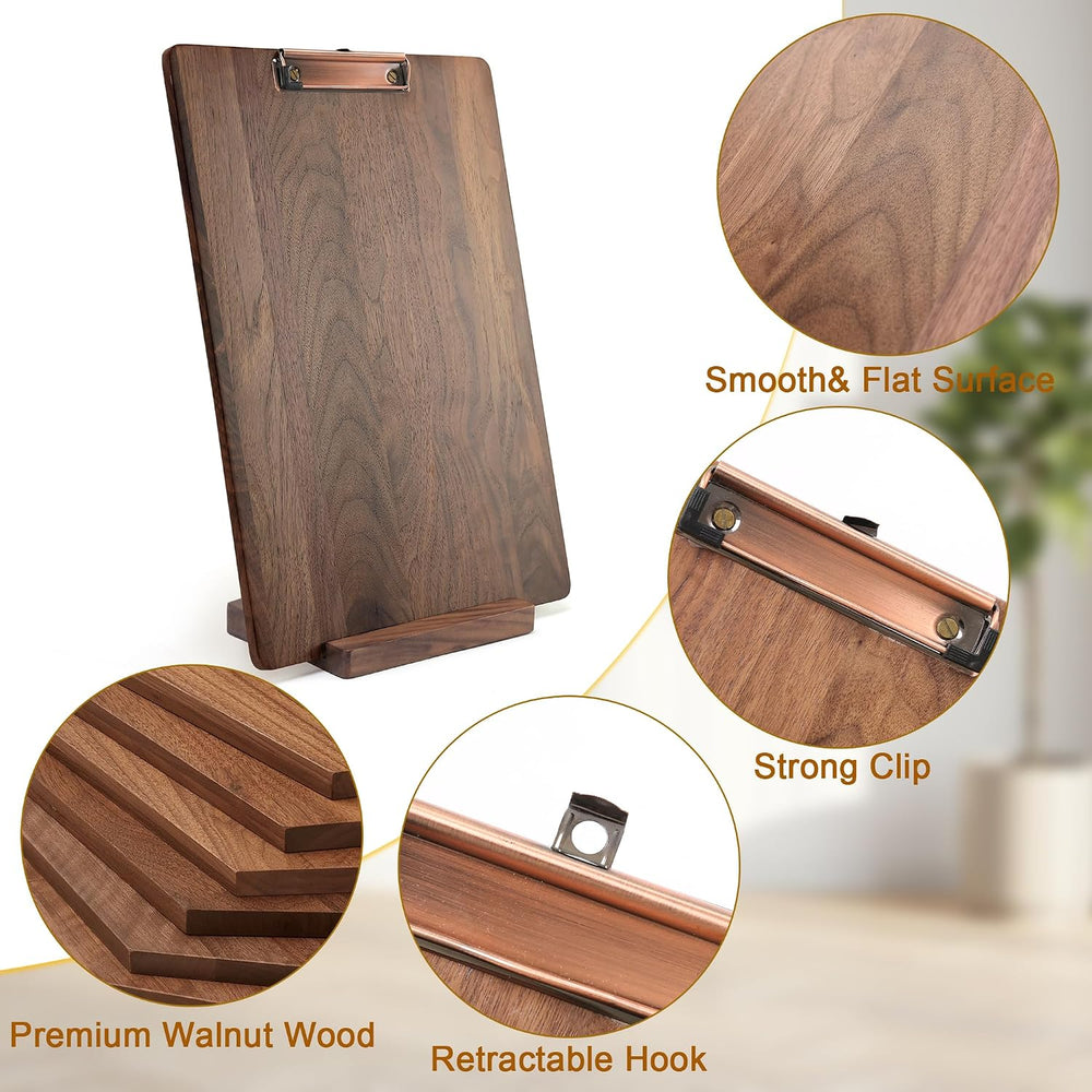 Walnut Wood Clipboard, Drawing Clip Board & Lap Easel, 16.5 x 11.8 inch, ...