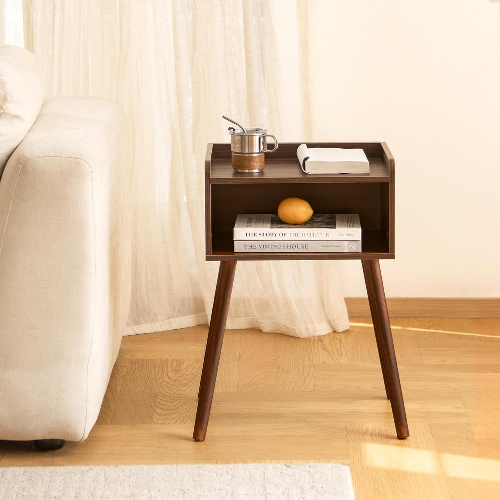 MaxSmeo Small Nightstand, Mid Century Modern Side Table Bedroom with Storage,...