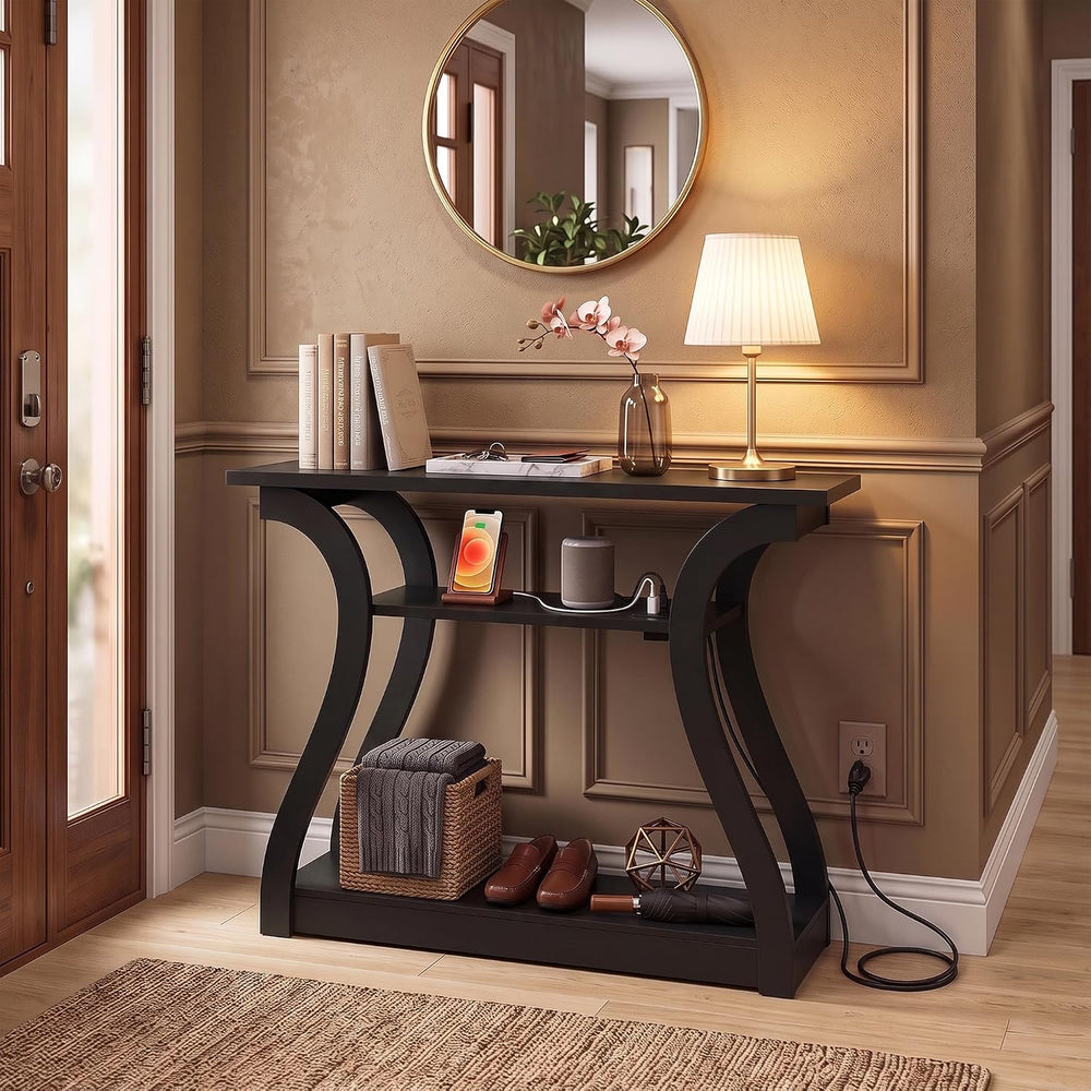 ZENY 47.2 inch Console Table with Power Outlets | 3-Tier Entryway Sofa Table,...