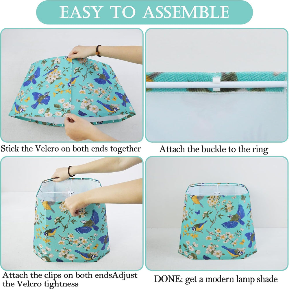 Fabric Lampshades,10 x13x 10in Square Cut-Corner Replacement Lampshade for Ta...