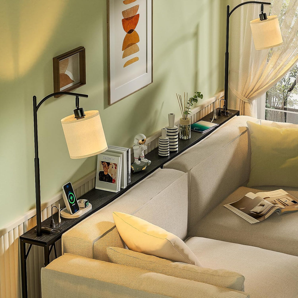 keomaisyto Narrow Console Table with 3-Color Light & Outlet, 31" H S...