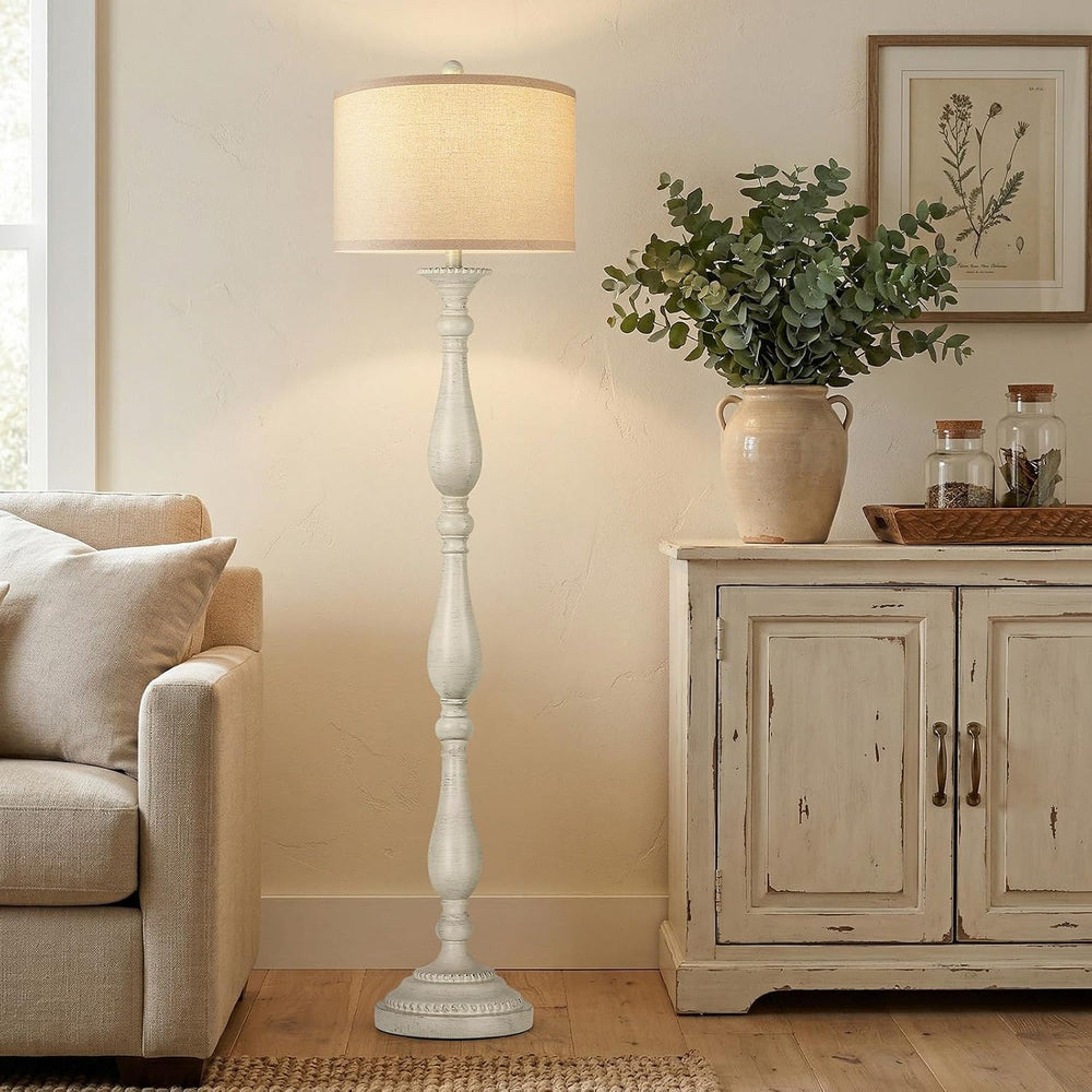 PARTPHONER Vintage Floor Lamp for Living Room, Rustic Farmhouse Standing Lamp...
