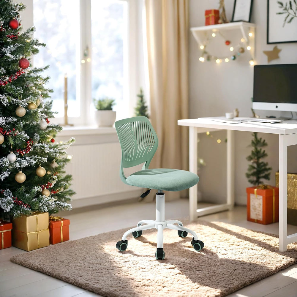 Armless Home Office Desk Chair, Colorful Task Chair with Soft Mesh Padded Cus...