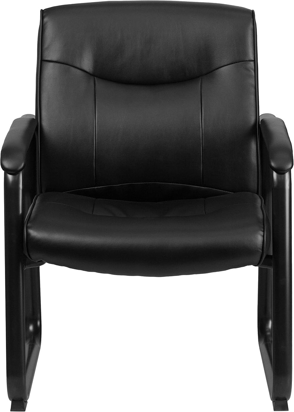 Flash Furniture Hercules LeatherSoft Reception Side Chair, Black