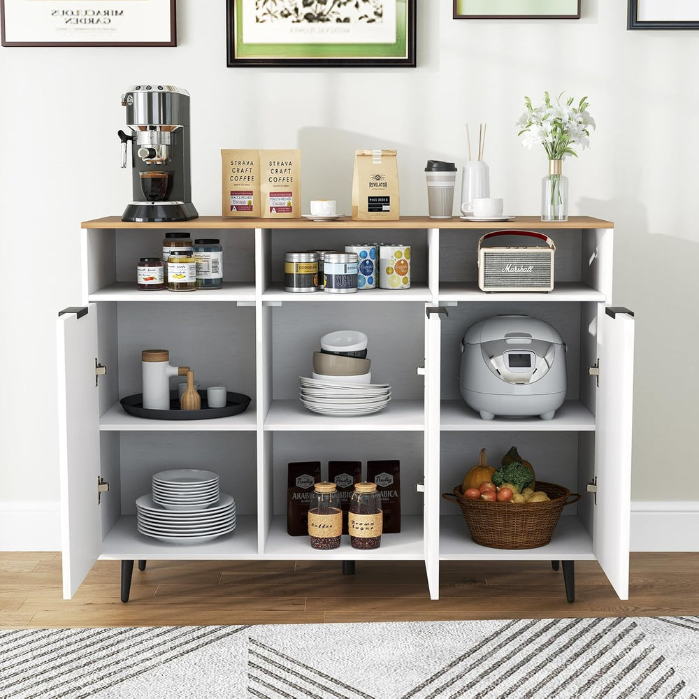 Giantex Sideboard Cabinet - 47” Buffet Cabinet with Storage Compartments, Cou...
