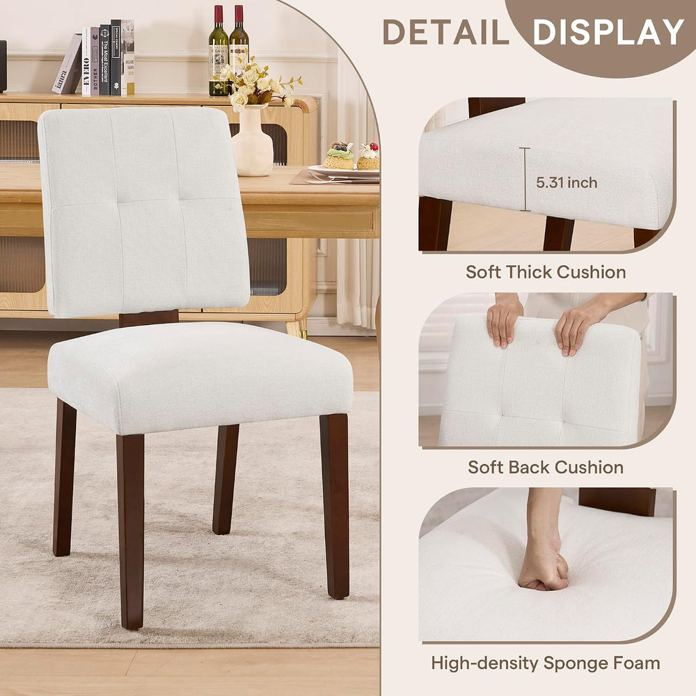 Wooden Dining Chairs Set of 6, Upholstered Dining Room Chairs