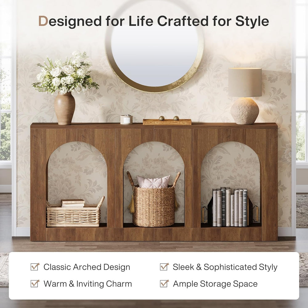 Tribesigns 70.9" Console Table with Storage, Wood Entryway Entry Table w...