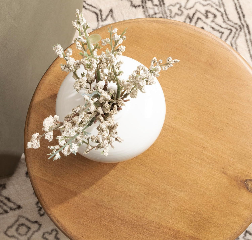 Kate and Laurel Sora Modern Wooden Round Drink Table, 12 x 12 x 22, Rustic Br...