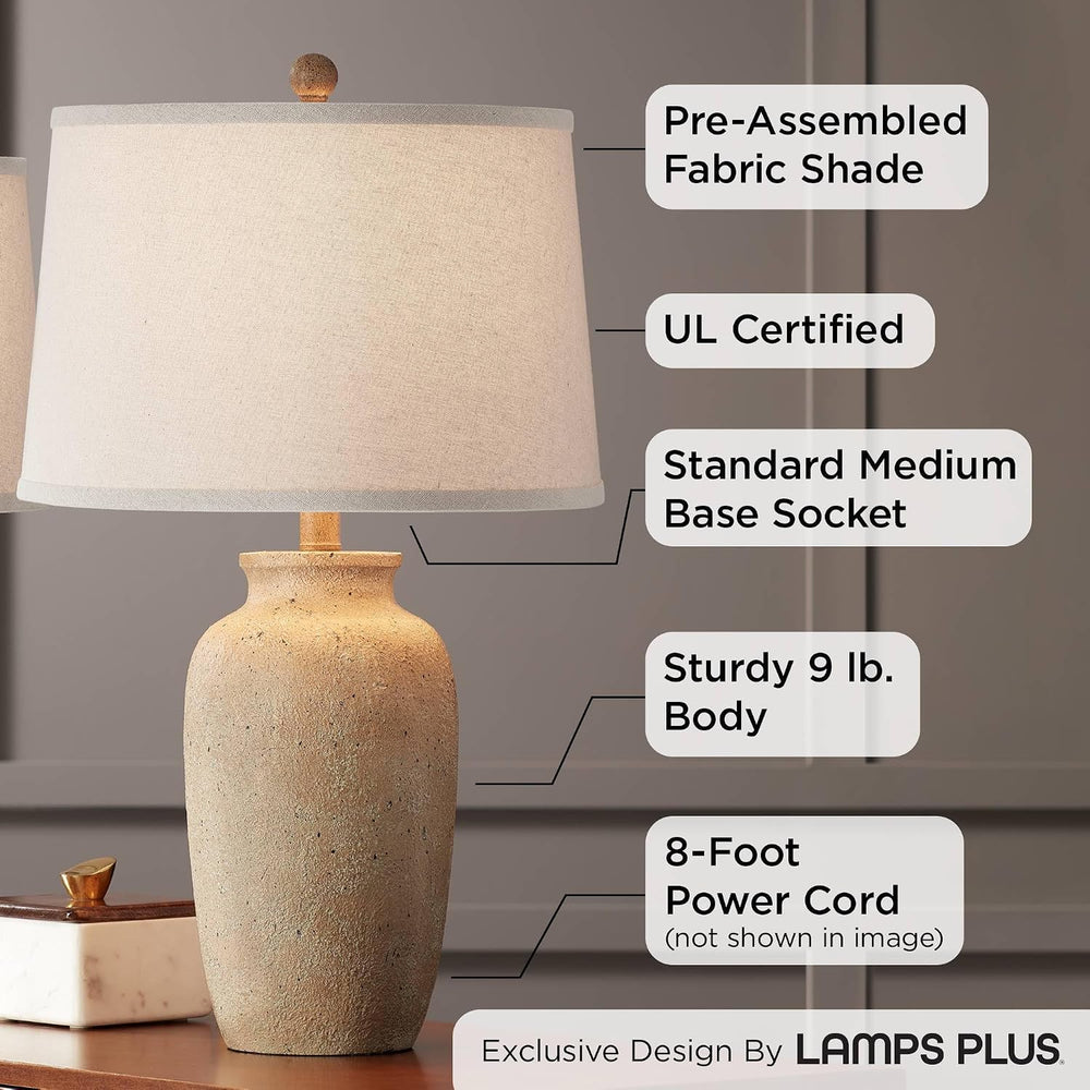 Amphora 25 1/4" High Table Lamps Set of 2 Farmhouse Coastal Rustic