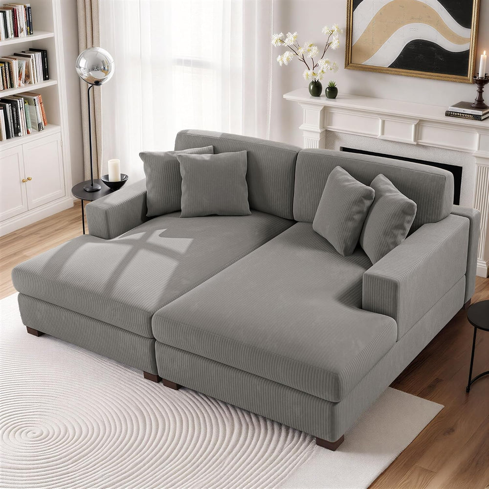 Chaise Lounge Chair Indoor, Oversized Upholstered Sofa Bed for Living Room, C...