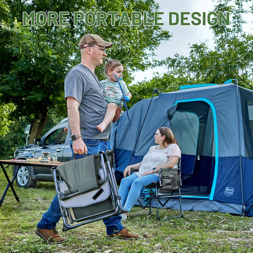 TIMBER RIDGE 400lbs Heavy Duty Camping Chair Portable Directors Chair