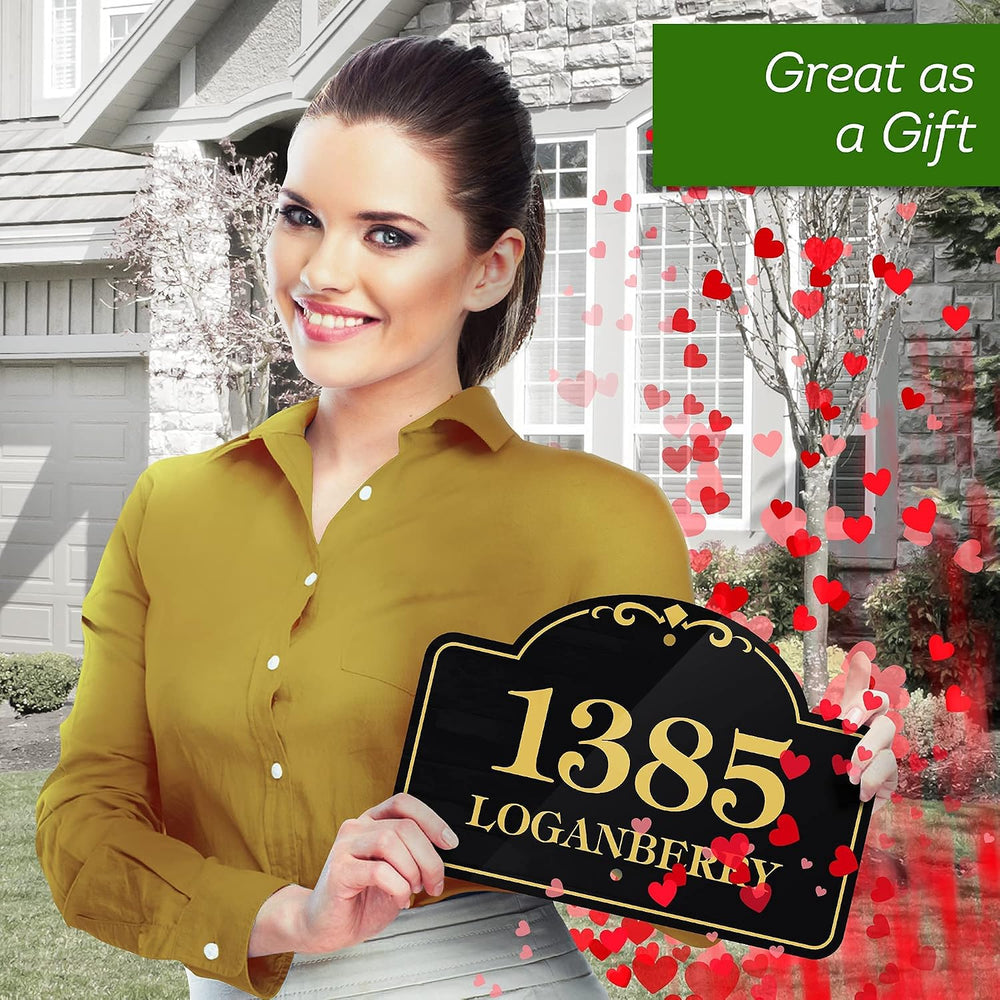 House Address Sign, House Address Plaque, Indoor/Outdoor Use, 7x12 Inch, 22 C...
