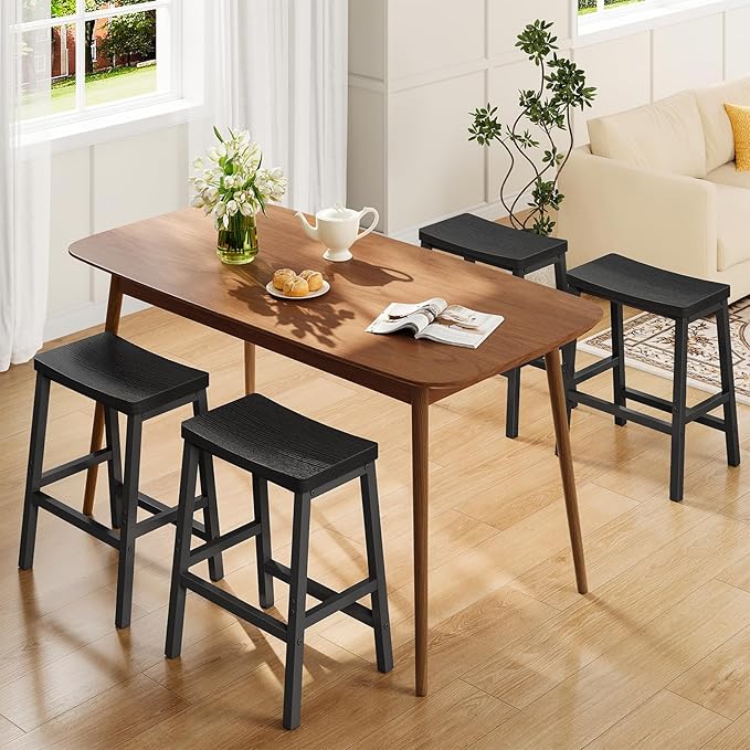 HOOBRO Bar Stools Set of 4, Counter Height Bar Stools, 23.6'' Bar Cha...