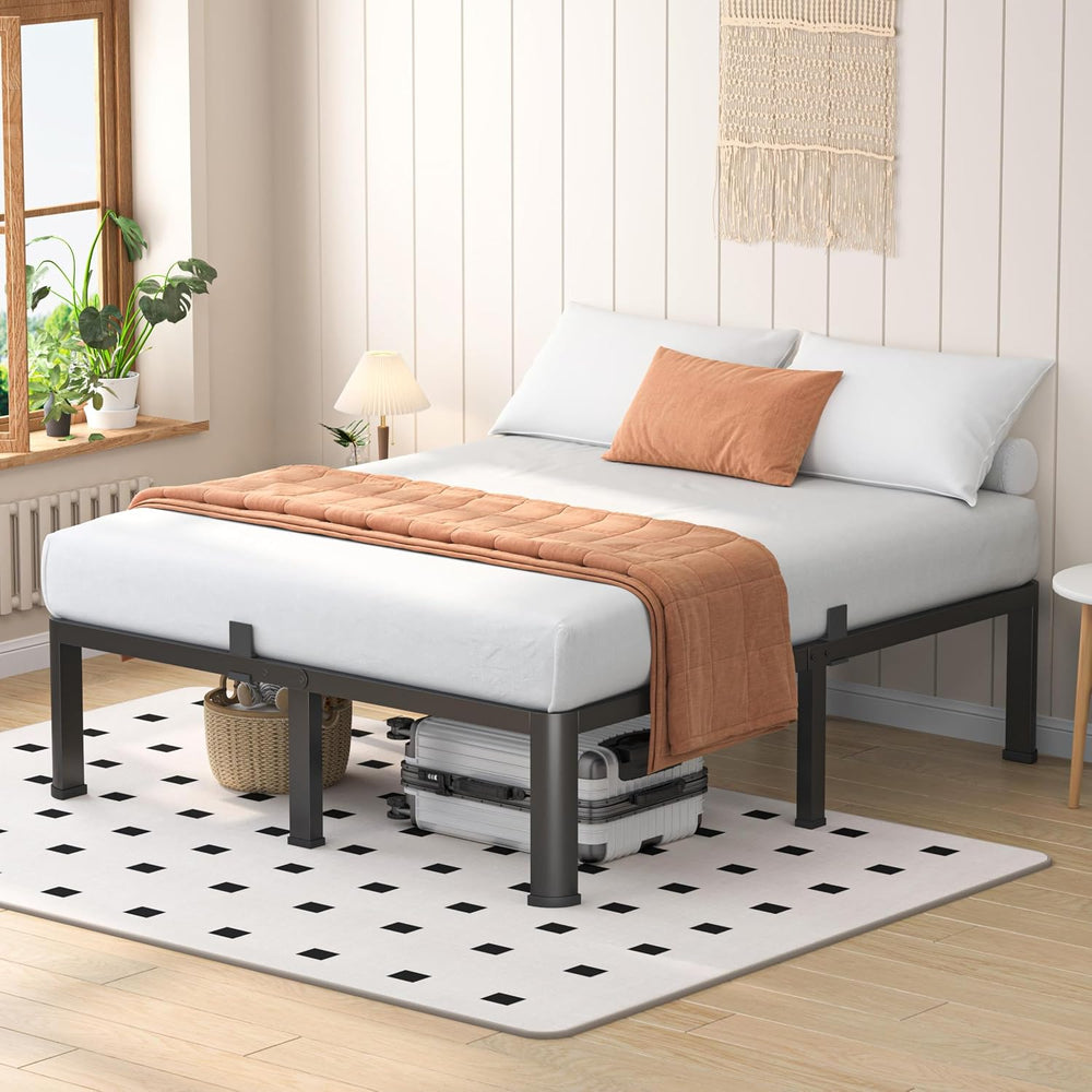 VIPSHOW 14 Inch Queen Heavy Duty 3500lbs Bed Frame with Round-Corner