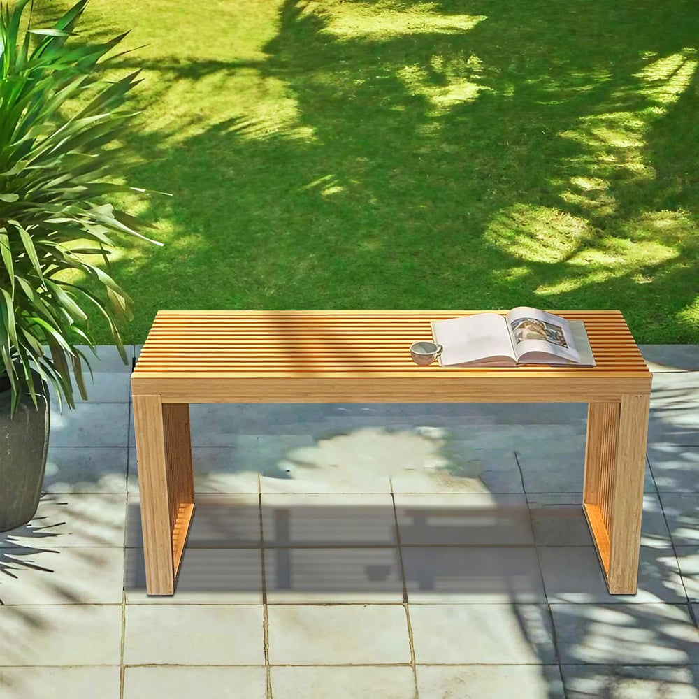 Bamboo Dining Bench, Wood Bench, Bench Seat Wooden for Kitchen, Living Room, ...