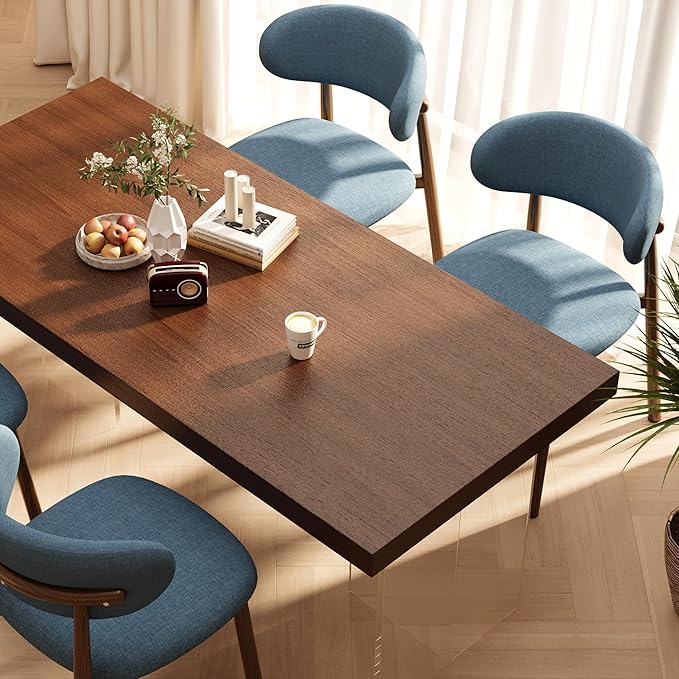 Kitchen Dining Chairs Set of 6 Modern Soft Linen Farmhouse Dining Room Chair,...