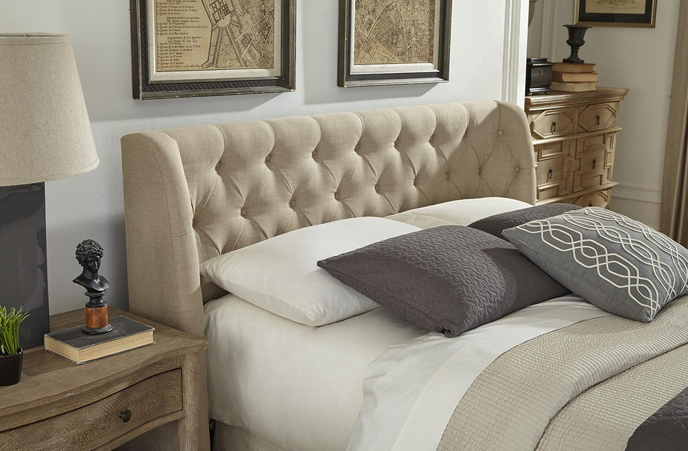 Modus Furniture Geneva Levi Tufted Headboard, Toast Linen, Full