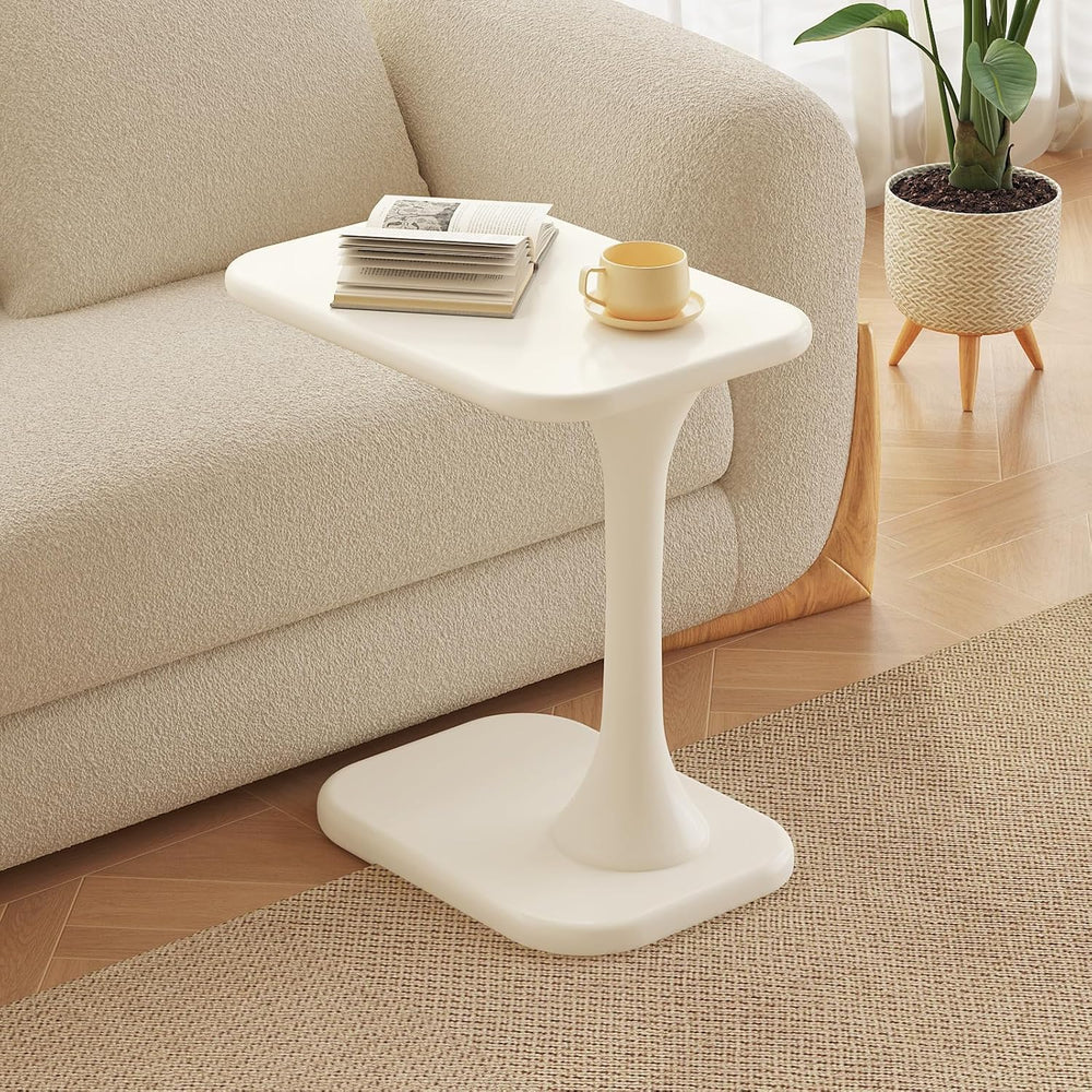 Guyii White End Table Small Side Table for Couch Modern Sofa TableLiving Room...