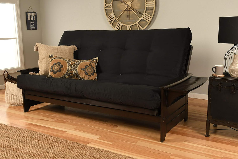 Kodiak Furniture Phoenix Futon Set, Suede Black, Queen