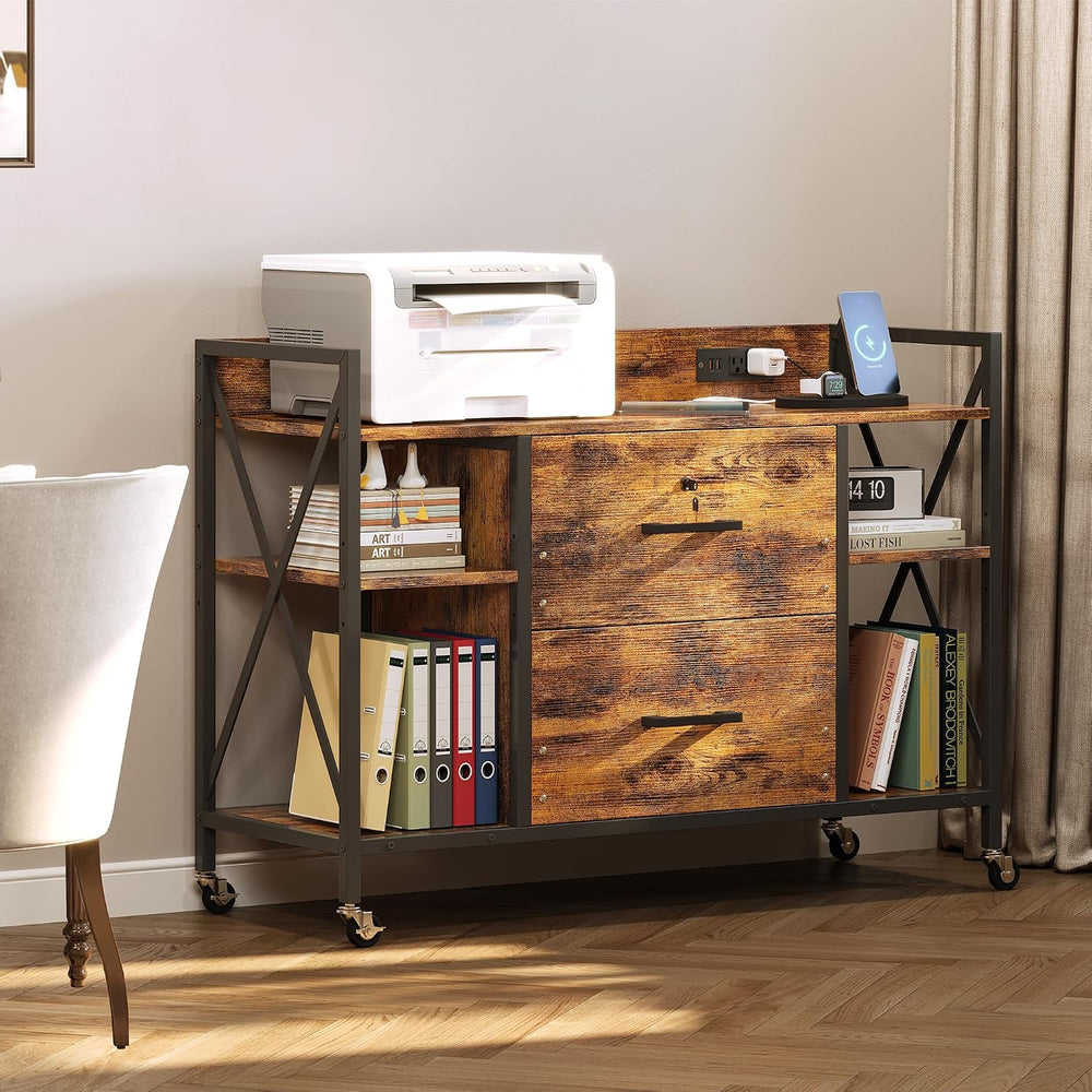 Office File Cabinet, 2 Drawer File Cabinets with Lock, Filing Cabinet with Po...