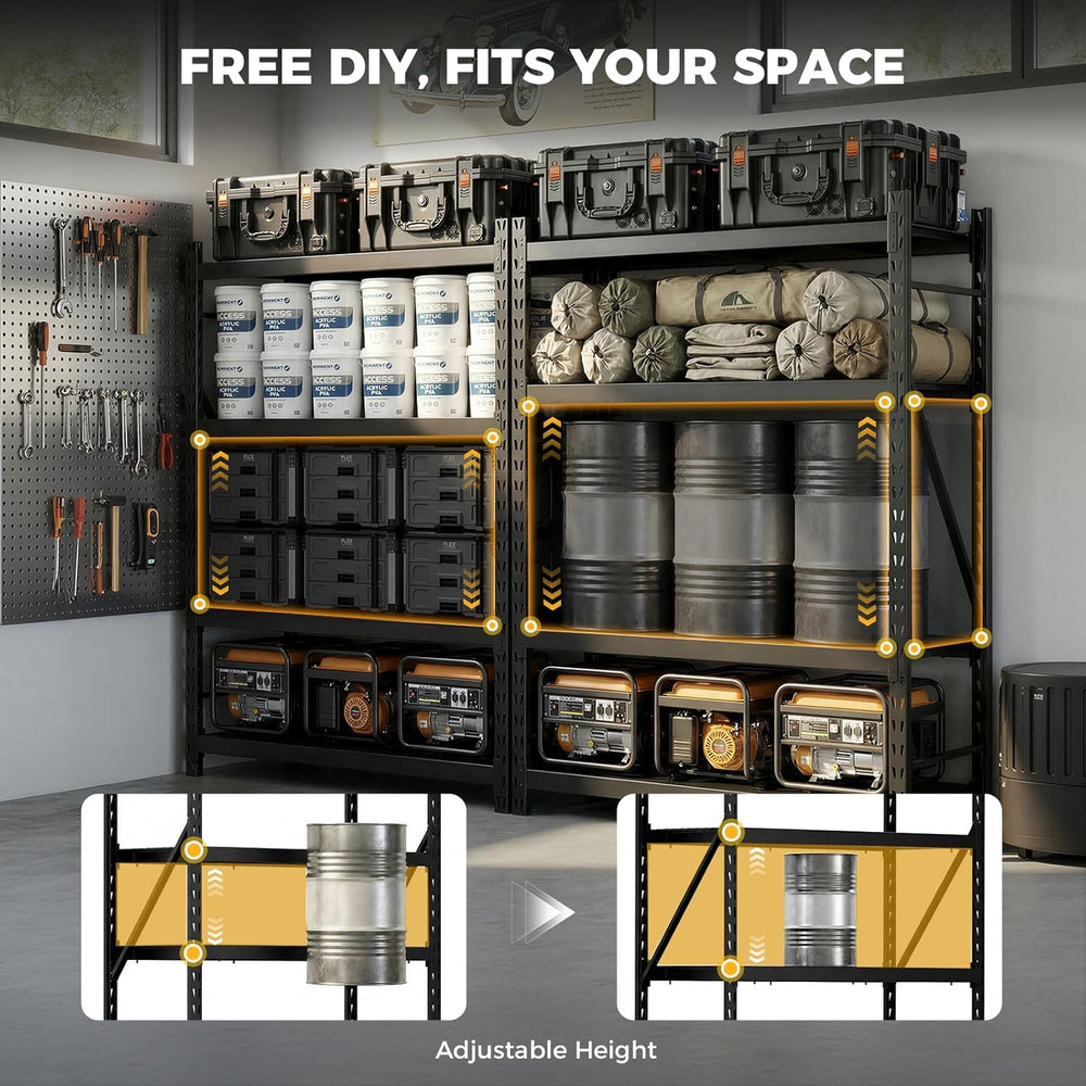 CAMMOO 72''W Heavy Duty Storage Shelves, 6000LBS Metal Garage Shelvin...