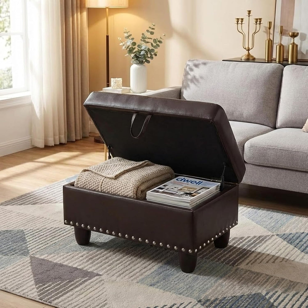 Simple Deluxe Ottoman with Storage Bench Chair, 28.5" L x 19.5" W x...
