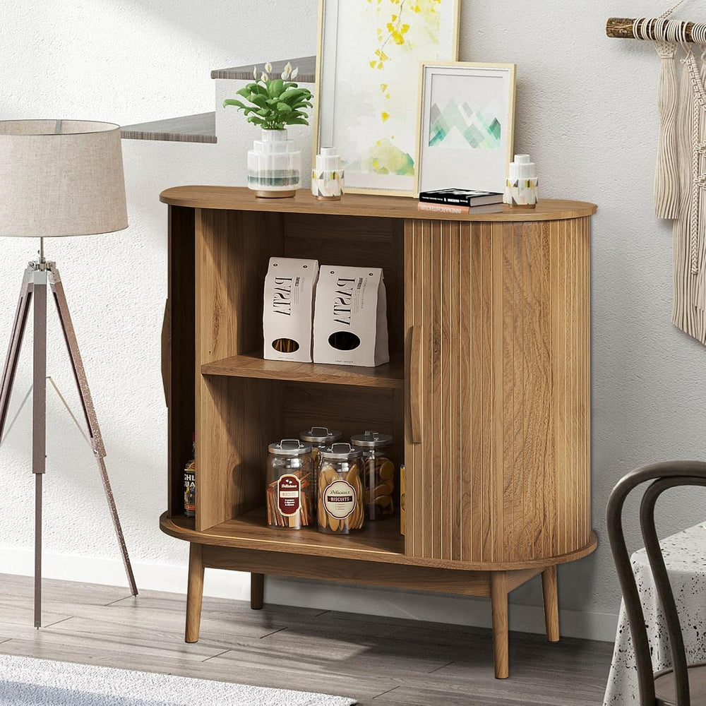 Small Sideboard Buffet Cabinet with Storage & Sliding Doors, 31" (Wa...
