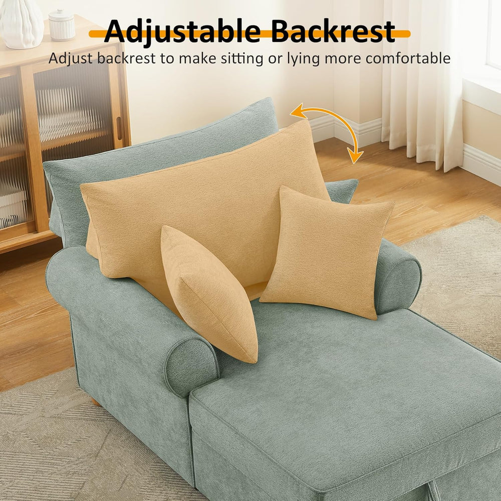 VANOMi Oversized Chaise Lounge Chair Indoor, Comfy Reading Chair with Storage...