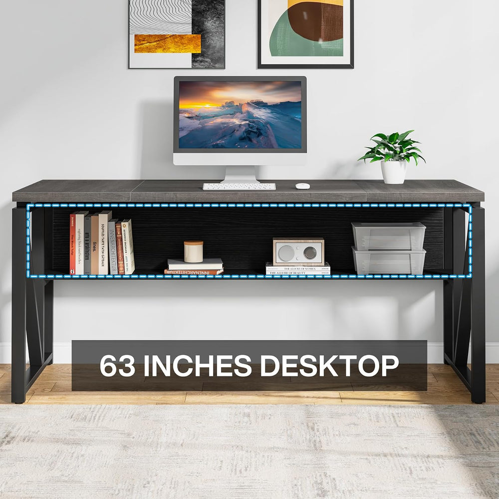 Tribesigns L Shaped Desk with Drawer Cabinet, 63" Executive Computer Des...