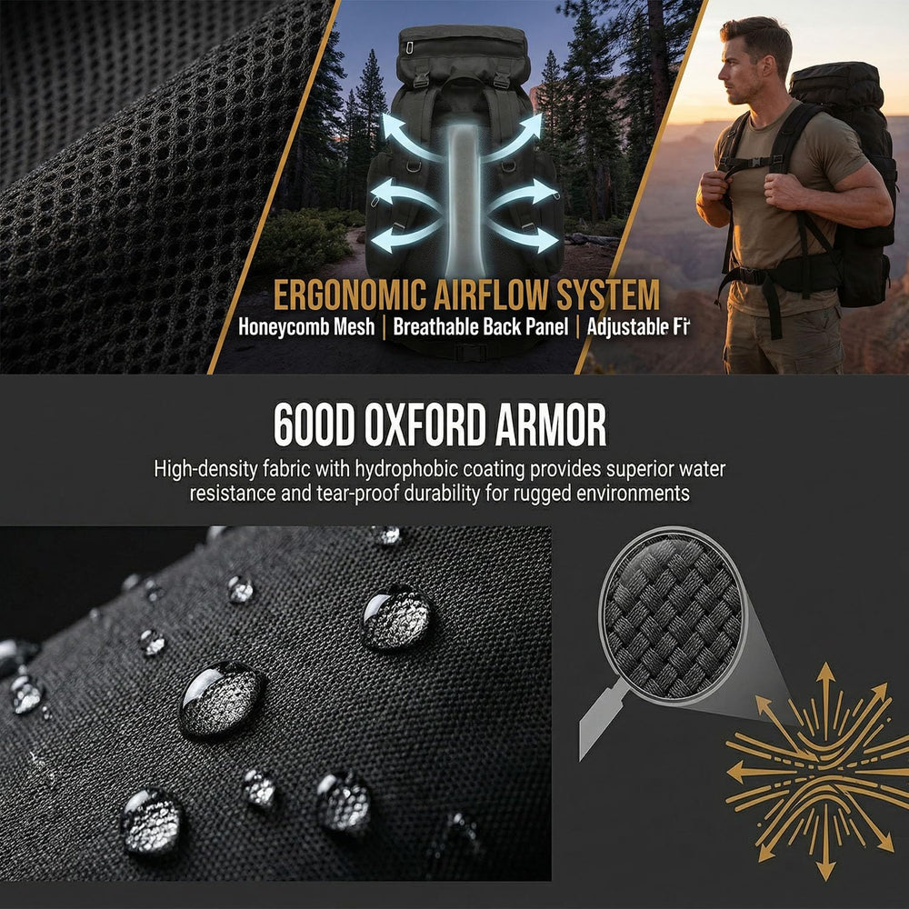70L Hiking Backpack for Men, Waterproof Lightweight Camping Backpack, Militar...