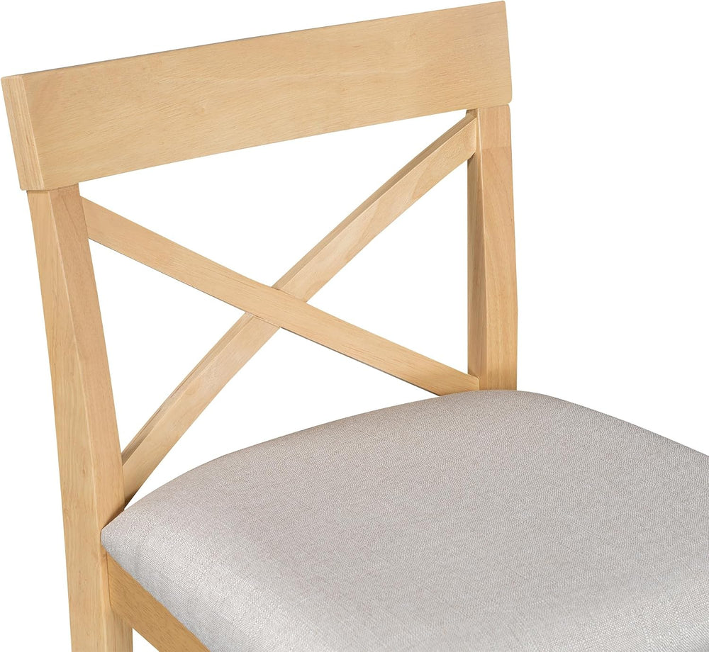 LUMISOL 3 Piece Pub Table and Chair Set, Small Wood Counter Height Bar Table ...