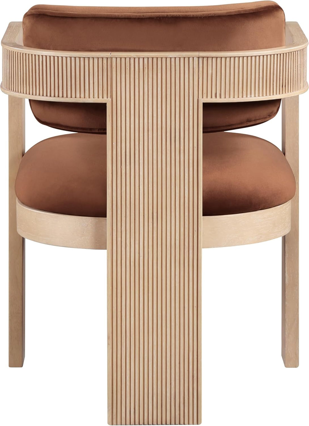 Meridian Furniture Sacha Velvet/Rubberwood Dining Chair, Cognac, Set of 2